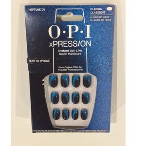 OPI Xpression Neptune In Classic Blue Press-On Nails NIB
